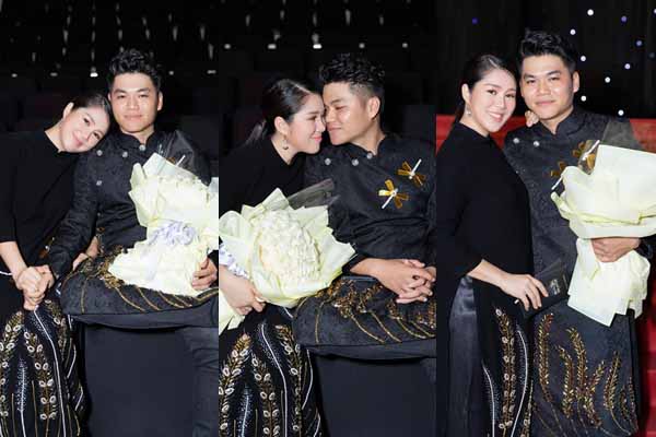 Trung Kiên ghé sát hôn Lê Phương ở sự kiện