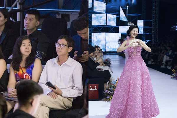 Xúc động khoảnh khắc bố mẹ Mai Phương dõi theo từng bước chân con trên sàn diễn