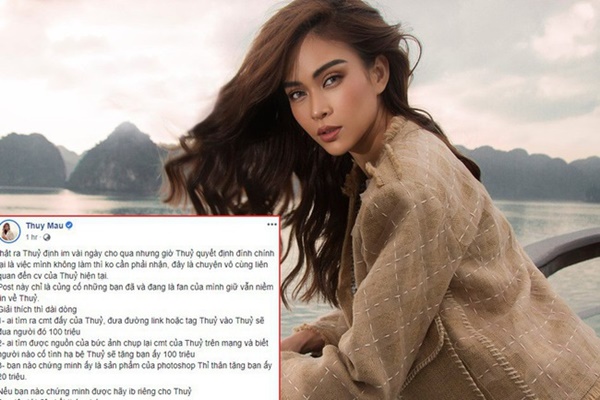 Mâu Thủy hứa tặng 100 triệu nếu ai chứng mình mình xúc phạm Trương Thế Vinh