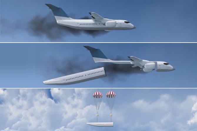 Chiếc máy bay tự tách rời cabin khi gặp nạn