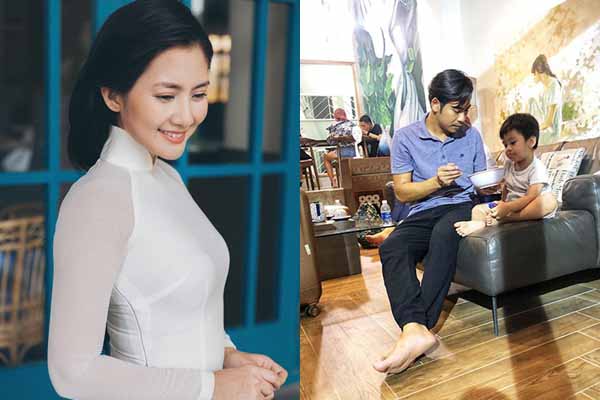 Thanh Bình đưa con trai đi làm chung khi Ngọc Lan vắng nhà