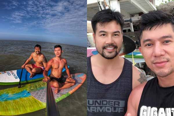 Sau sóng gió chia tay, Lương Bằng Quang tìm vui bên mỹ nam làng phim