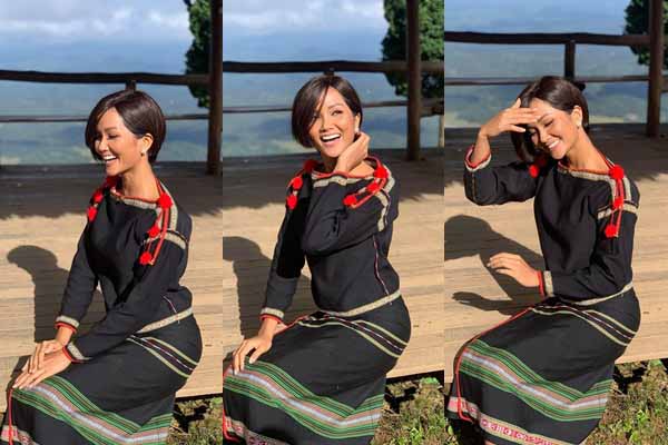 H’Hen Niê tinh nghịch trong trang phục truyền thống người Ê-đê