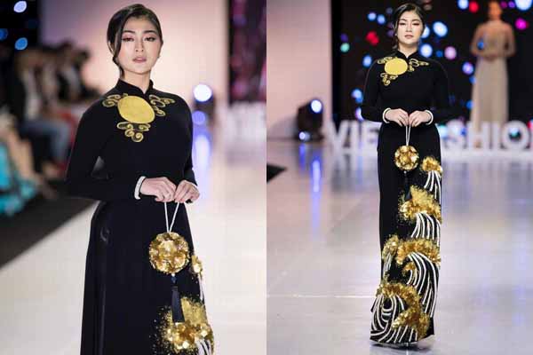 Thanh Trúc thon thả trên sàn diễn, sắc vóc không kém hoa hậu