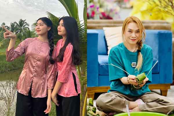 Sao Việt 20/1: Hai con gái nhà MC Quyền Linh gây thương nhớ khi diện áo bà ba, Mỹ Tâm thông báo biết gói bánh tét