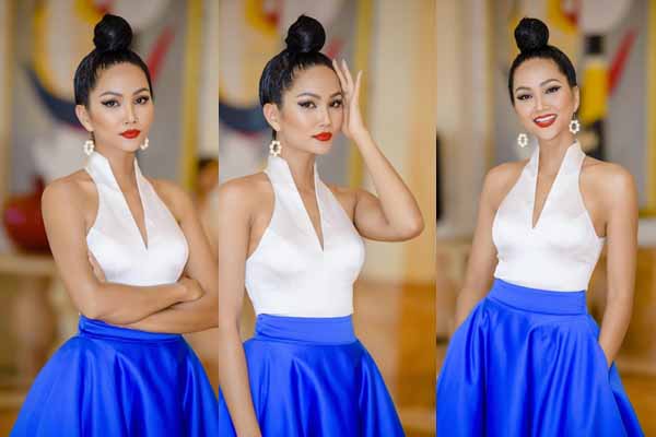 H’hen Niê làm tóc lạ mắt, mang năng lượng tích cực đến đàn em