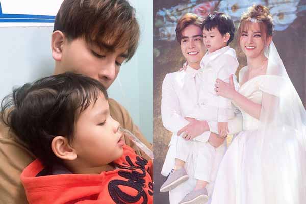 Chồng nâng niu khi đưa con trai Thu Thủy đi khám
