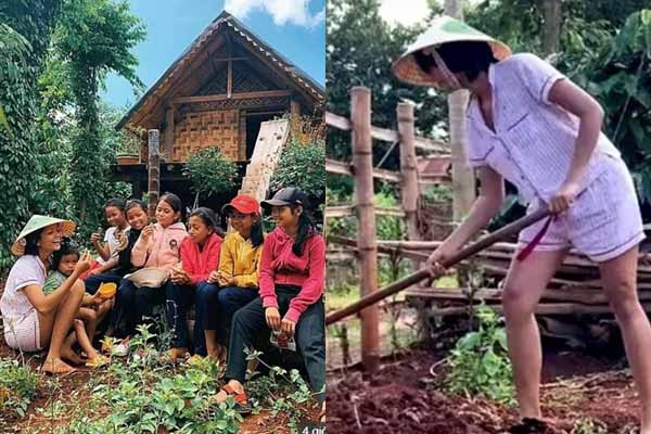 H’Hen Niê cuốc đất, bón phân ở quê chẳng màng showbiz