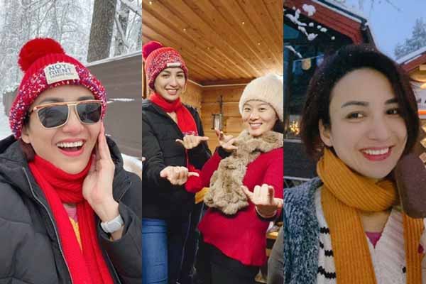 Ngọc Diễm tự mình chụp ảnh cực quang ở Bắc Âu