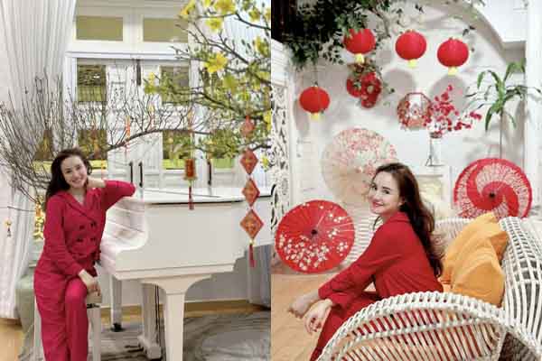 Choáng ngợp trước biệt thự tiền tỷ tràn ngập sắc xuân của Vy Oanh 