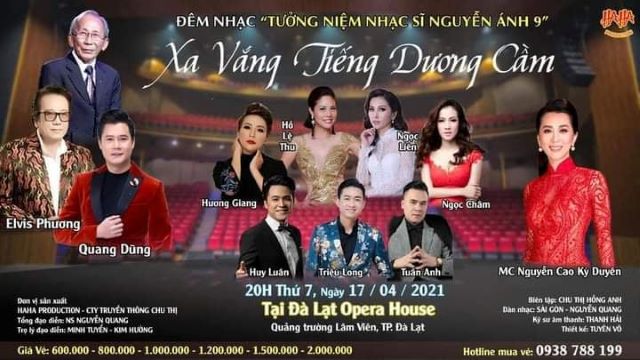 Đêm nhạc tưởng niệm 5 năm ngày mất nhạc sĩ Nguyễn Ánh 9: ‘Xa vắng tiếng dương cầm’