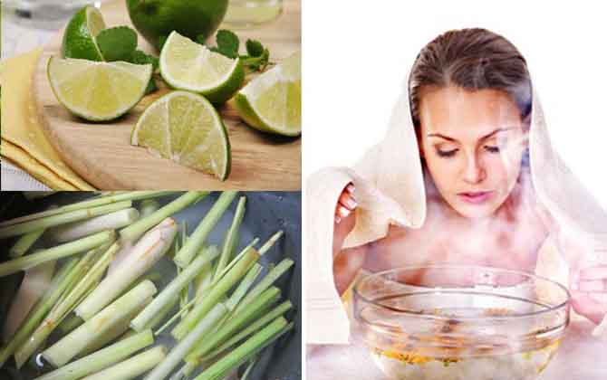 Trị mụn bằng cách xông hơi sả chanh cực hiệu quả