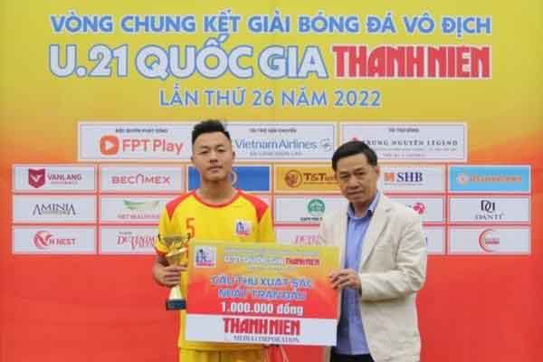Nguyễn Thái Sơn mở màn ẵm giải ‘Cầu thủ xuất sắc nhất trận’ VCK giải U.21 Quốc gia Thanh Niên 2022