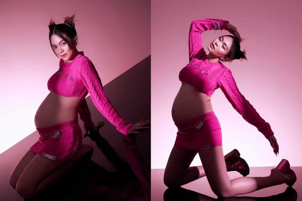 Mâu Thuỷ diện crop top, khoe bụng bầu ‘cực cháy’