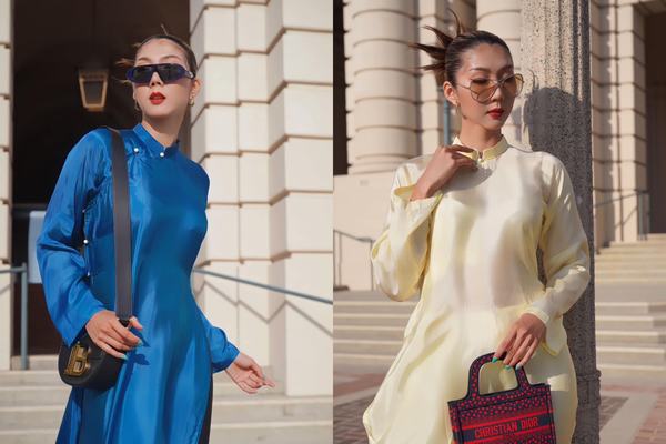 Học hỏi Ngọc Quyên cách diện áo dài sang chảnh dịp Tết