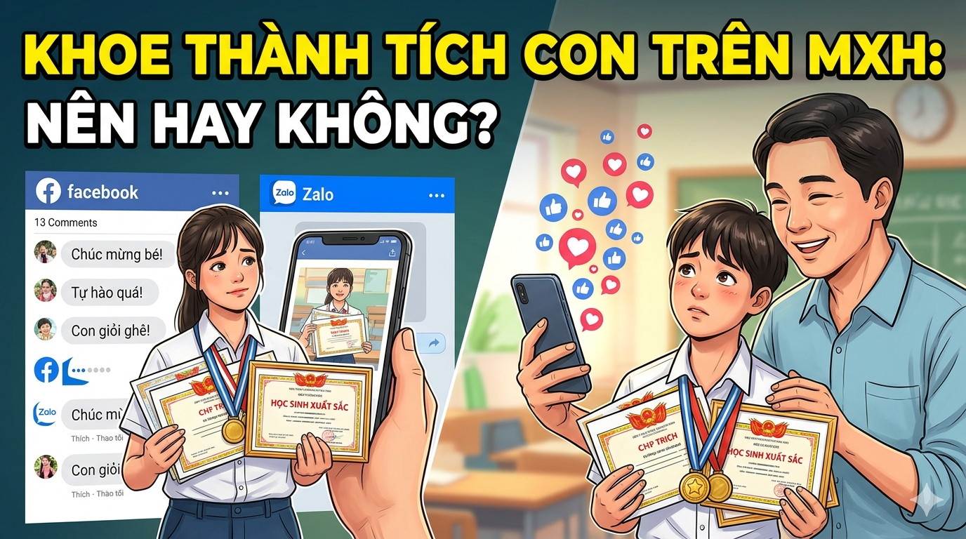 Trào lưu đăng bảng điểm, giấy khen của con sau mỗi kỳ họp phụ huynh