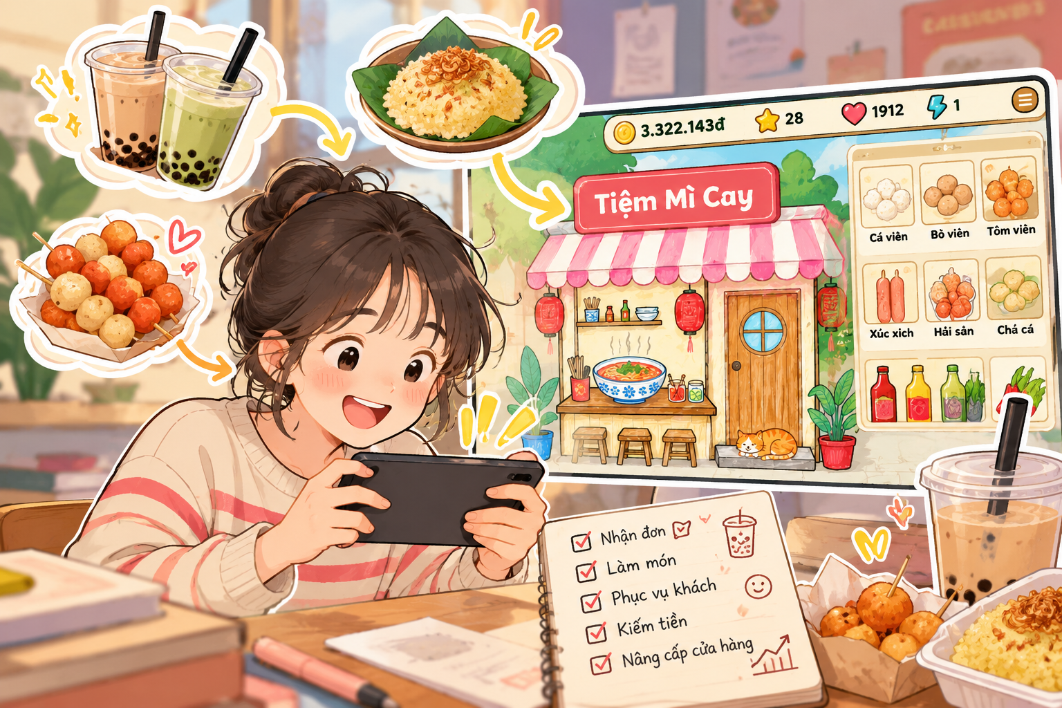 Đi làm 8 tiếng chưa đủ, Gen Z lại rủ nhau ‘mở tiệm’ bán trà sữa, cá viên, xôi