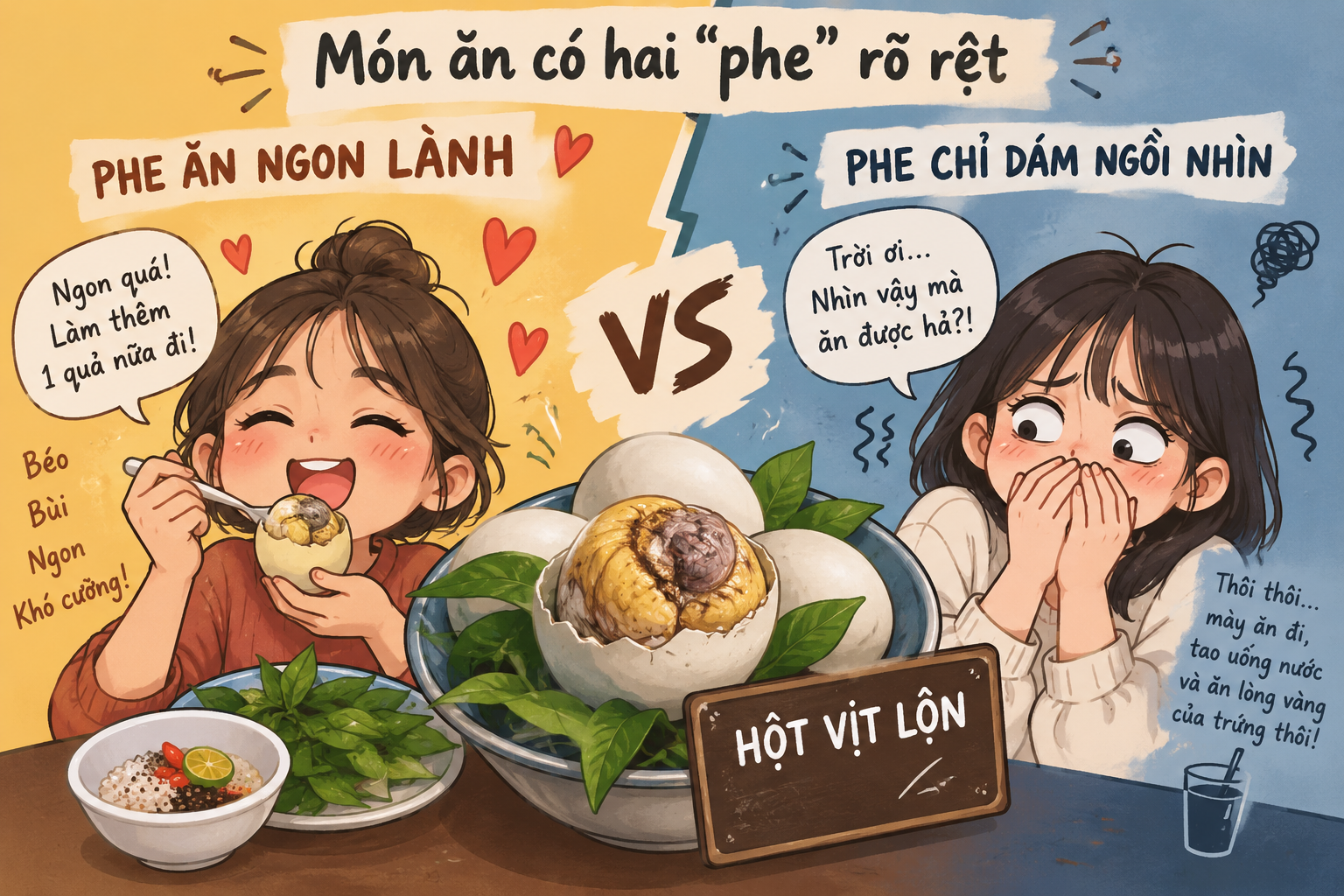 Hột vịt lộn: Món ăn gây tranh cãi của giới trẻ